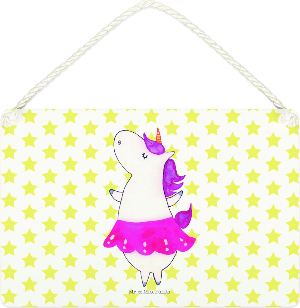 Mr. & Mrs. Panda holzbild Einhorn Ballerina DIN A4 - Weiß - Produktbild 