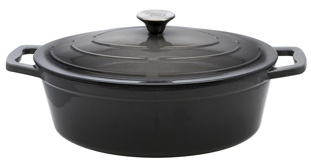 ELO Basaltgrau Cocotte en fonte ovale robuste induction Image du produit 