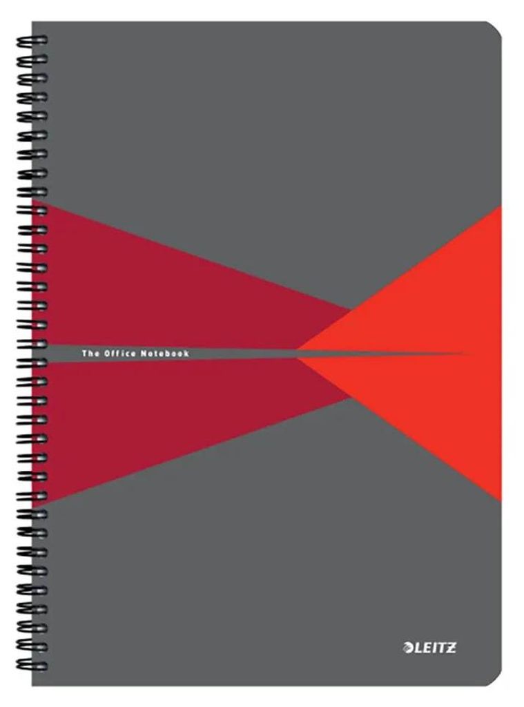 Leitz 46481025, Muster, Grau, Rot, A4, 90 Blätter, 80 g/m², Liniertes Papier