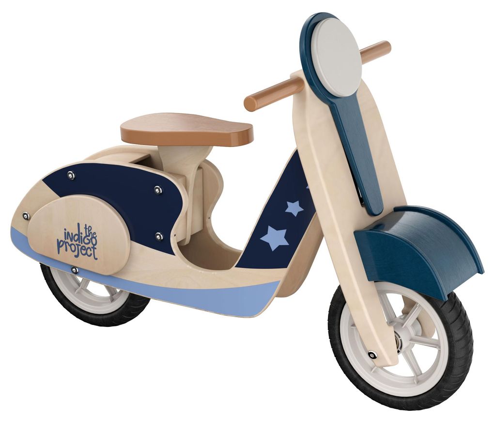 Vespetta - Montessori Laufrad Scooter ohne Pedale für Kinder ab 36 Monaten, 71,5x50,5x33,5 cm aus Massivholz