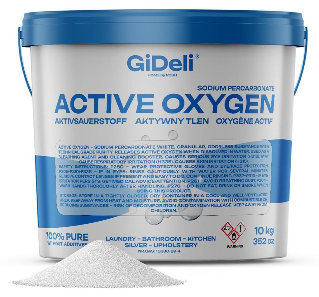 GiDeli Aktivsauerstoff 10kg, Natriumpercarbonat, Reinigungsmittel, Haushalt