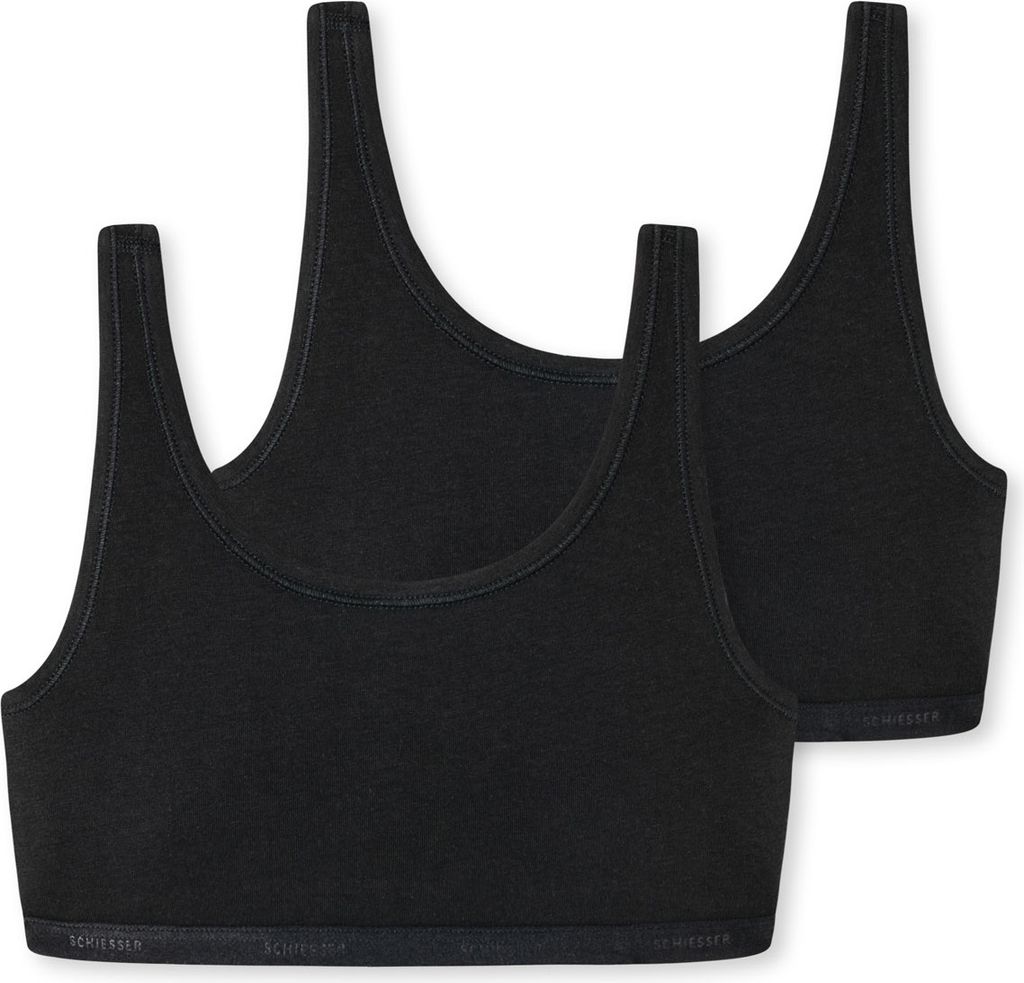 SCHIESSER Mädchen 2-Pack Bustiers - schwarz - Größe 140 Produktbild 