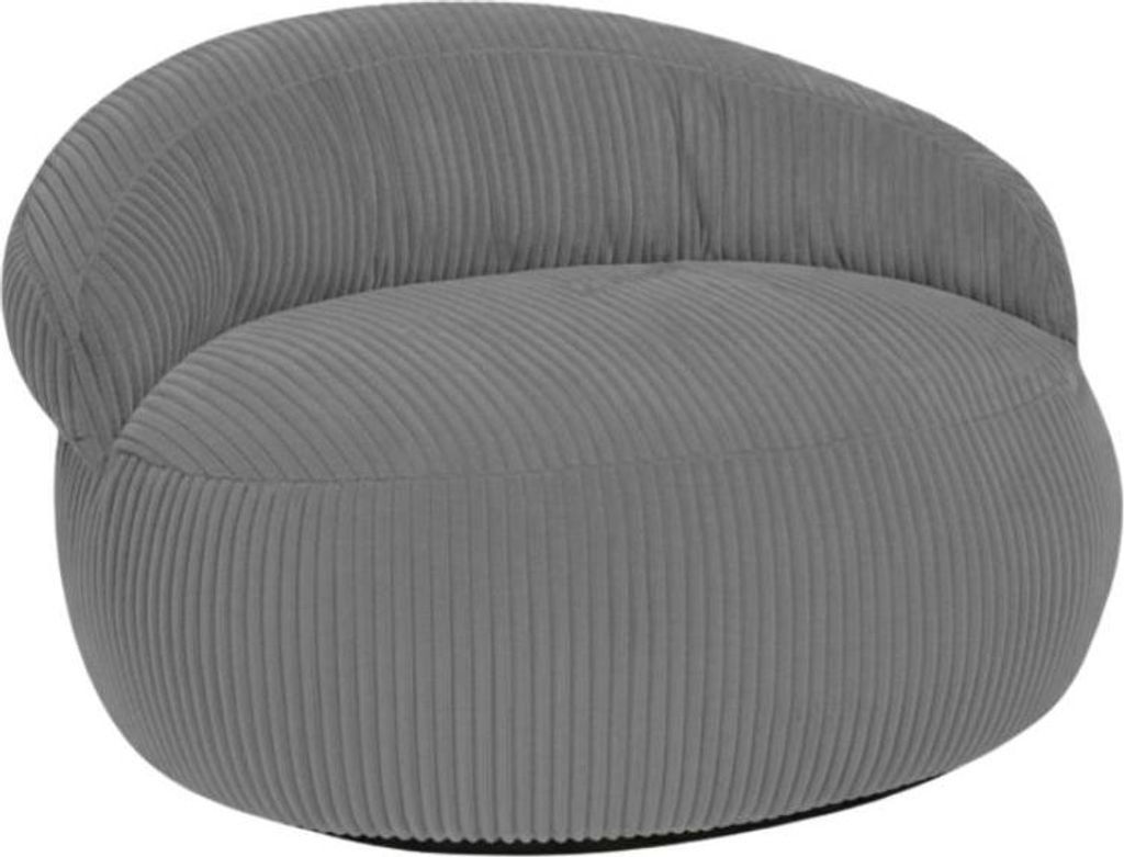 Sitzsack XXL mit abnehmbarem Cordbezug BANANAIR 110x100 cm dunkelgrau