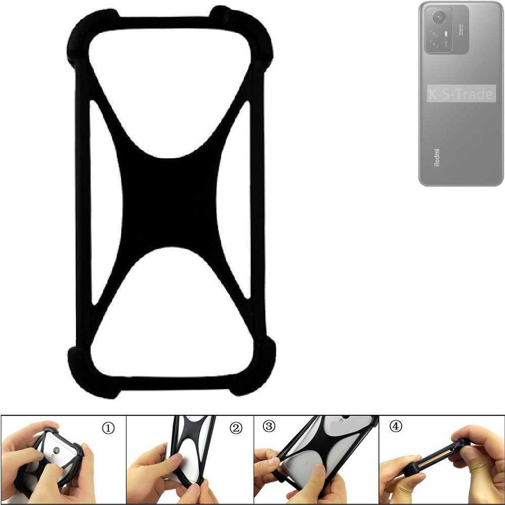 K-S-Trade Handy-Hülle Schutz-Hülle kompatibel mit Xiaomi Redmi Note 12S Silikon Bumper TPU Softcase Smartphone Stoßschutz, schwarz