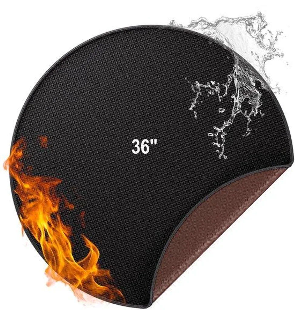Tapis barbecue ignifuge 2315°C épais et imperméable de 91cm de diamètre