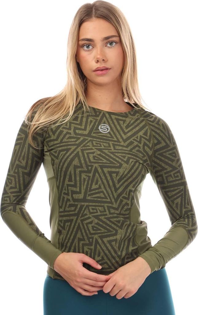 Skins - "Series-3" Oberteil für Damen Langärmlig GT4064 (M) (Khakigrün)