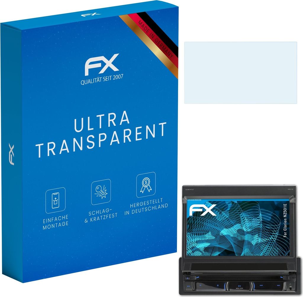 atFoliX FX-Clear 3x Schutzfolie kompatibel mit Clarion NZ501E Displayschutzfolie