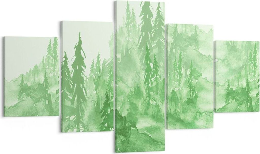 Bild auf Leinwand - Leinwandbild - Wald Baum Natur - 125x70cm - Wand Bild - Wanddeko - Wandbilder - Leinwanddruck - Bilder - Kunstdruck - Wanddekor...