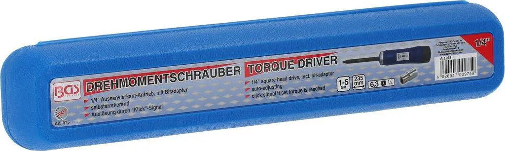 Tournevis dynamométrique 1-5 Nm 1/4" pour éviter le surserrage de vos vis