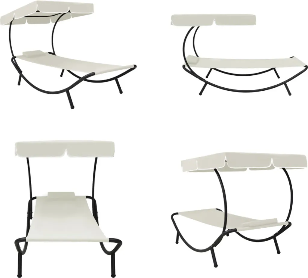 vidaXL Sun Lounger Bianco Crema: Design Ergonomico e Struttura Acciaio