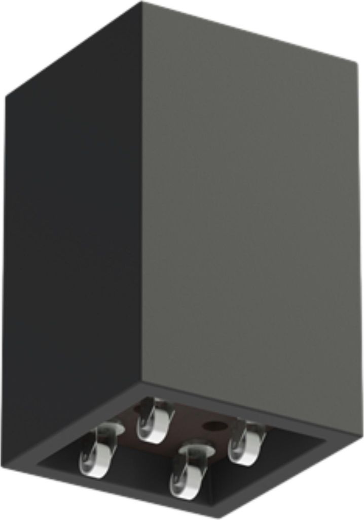 Adezz Carrez Pflanzgefäß mit Rollen Fiberglas Pflanzkübel Blumenkübel schwarz 500x500x800 mm