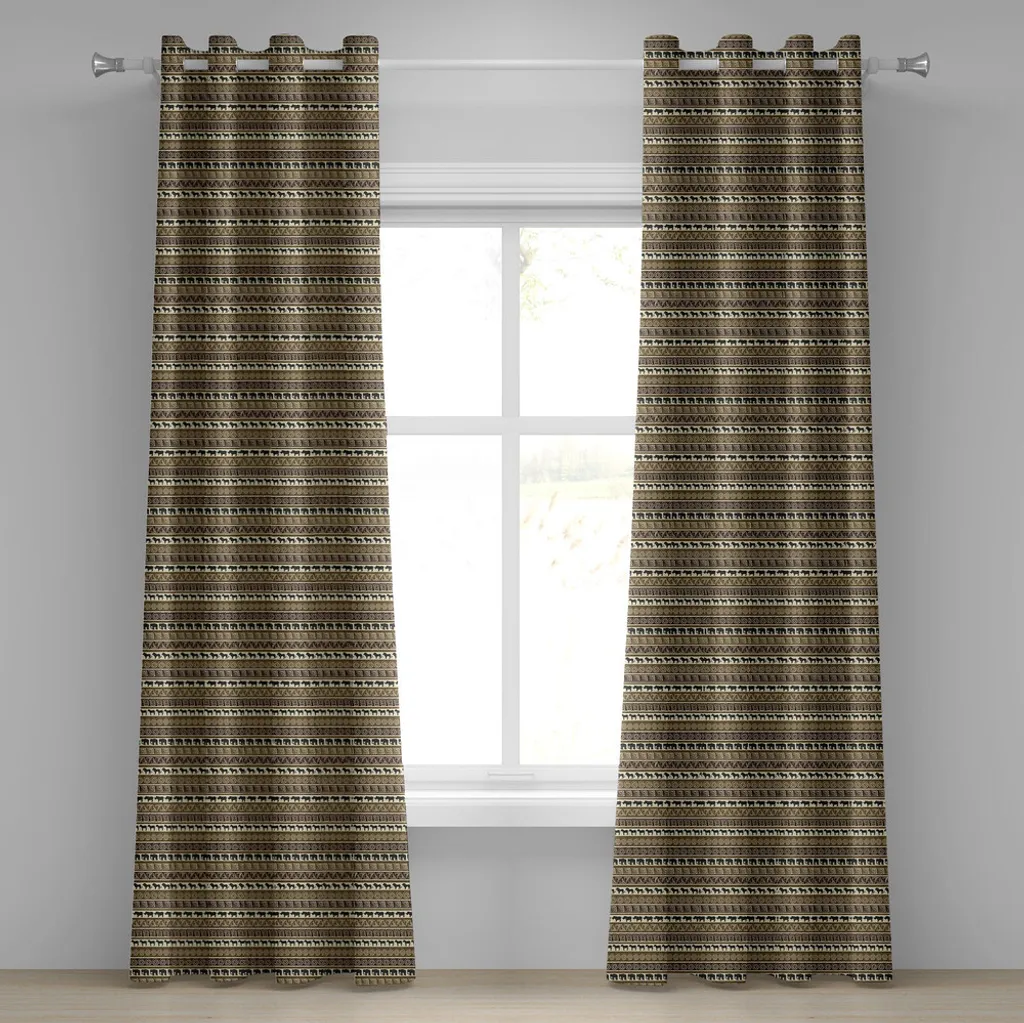 Rideaux décoratifs à 2 panneaux Safari style Africain 280x225 cm Art Déco