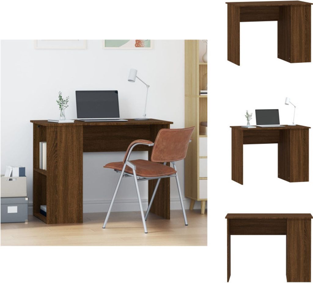 vidaXL Schreibtisch Braun Eichen-Optik 100x55x75 cm Holzwerkstoff - Schreibtische