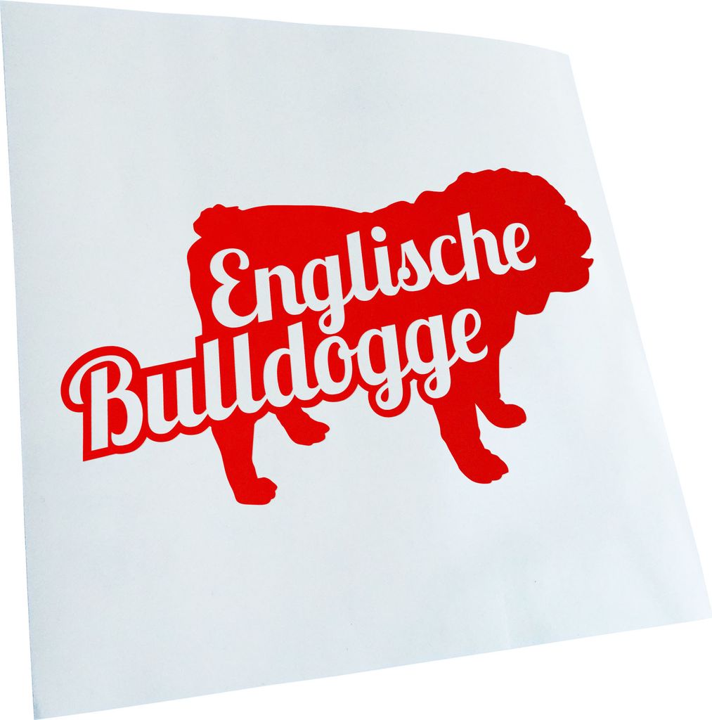Kiwistar - Autoaufkleber - Englische Bulldogge mit Name Heckscheibenaufkleber - Aufkleber für Auto Kfz Fahrrad, LKW, Truck Mofa