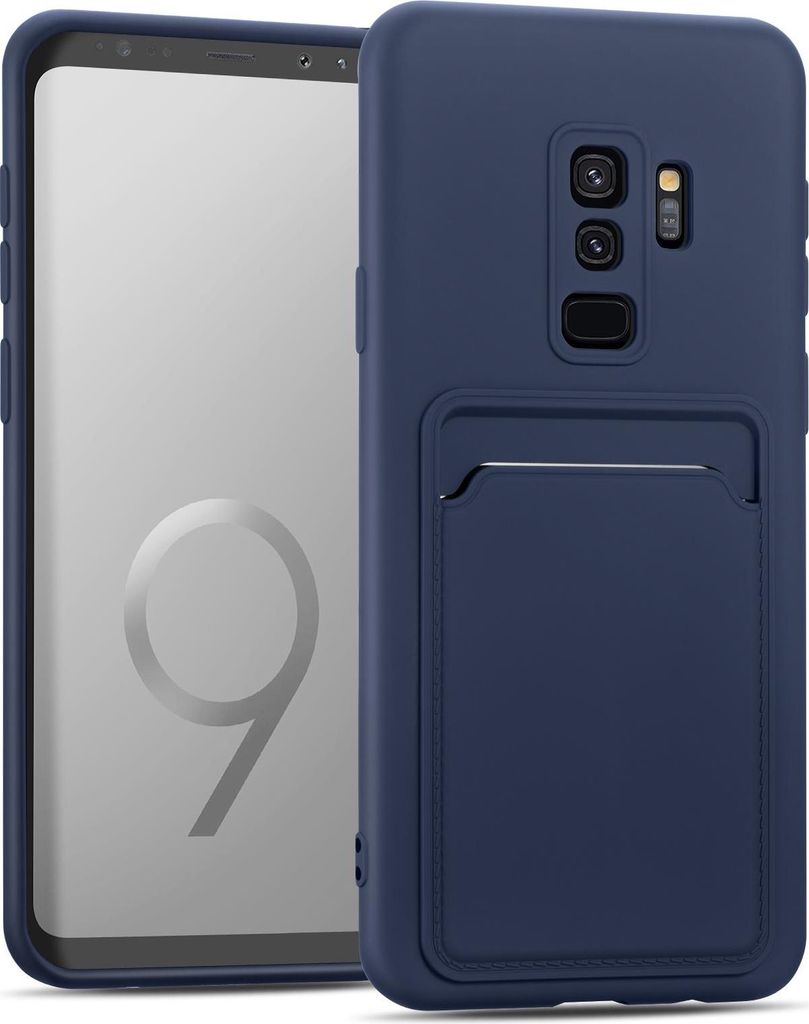 Handyhülle für Samsung Galaxy S9 Hülle Silikon Schutzhülle mit Kartenfach Slim Wallet Case, Blau