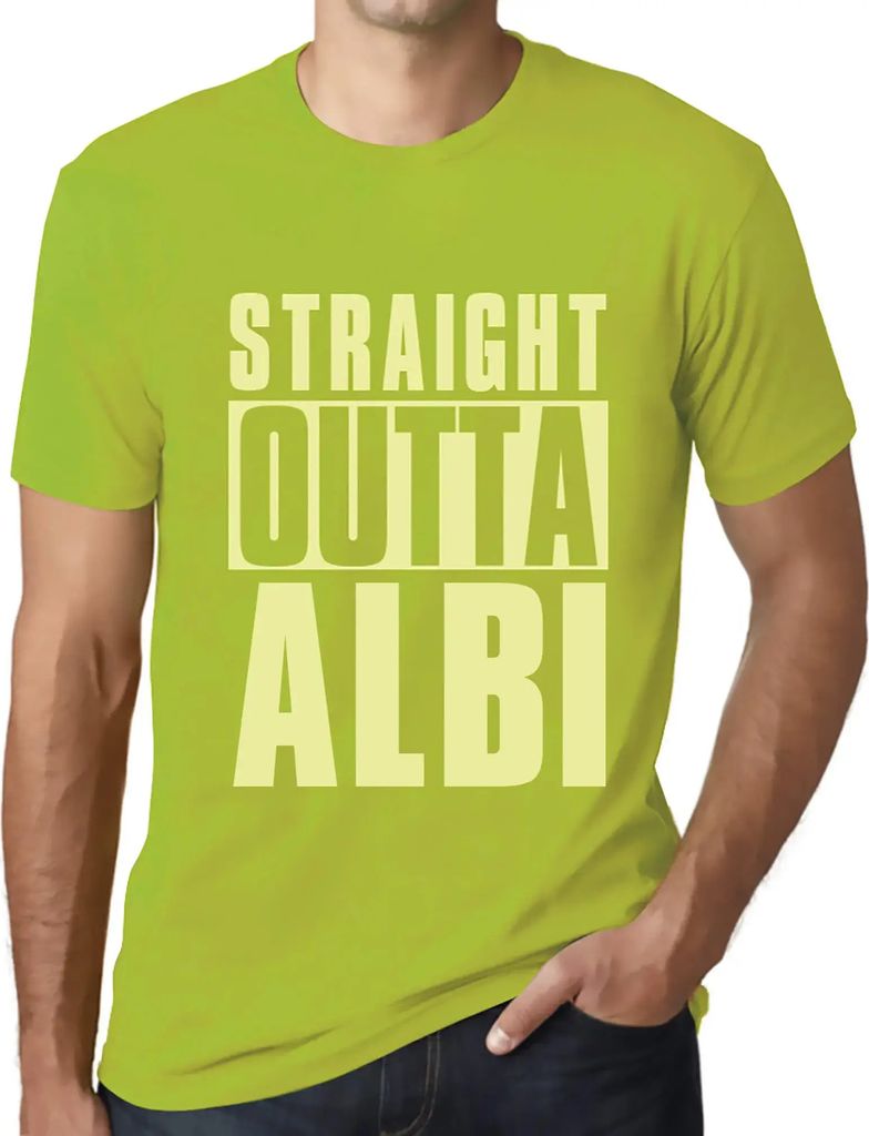 Herren Grafik T-Shirt Straight Outta Albi Öko-Verantwortlich Vintage Jahrgang Kurzarm Lustige Druck Geburtstag Geschenk Mann