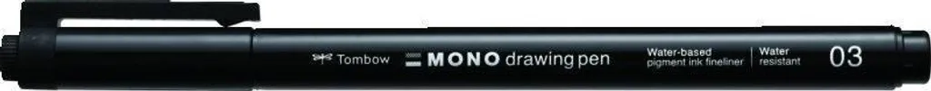 Tombow WS-EFL-H-03 Mono Stylo Feutre Noir Pointe 0.3mm Inaltérable