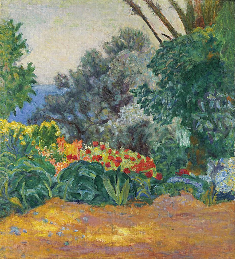 Legendarte - Kunstdruck auf Leinwand - Coin De Jardin Fleuri Pierre Bonnard - Wanddeko, Canvas cm. 50x60