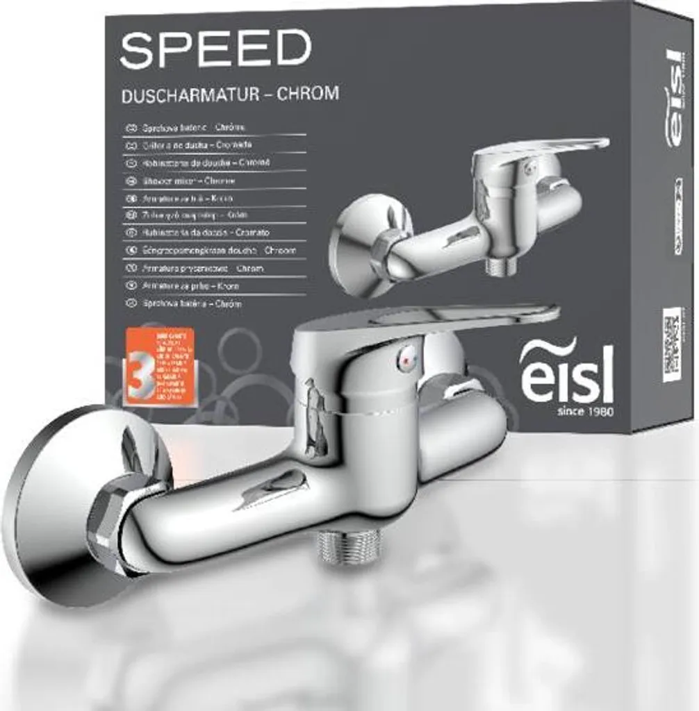Mitigeur douche chromé SPEED avec cartouche céramique et levier précis