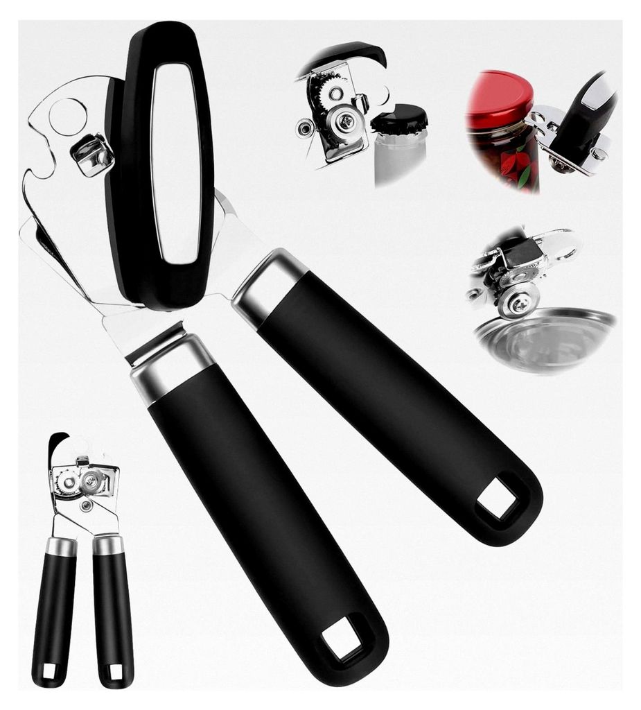 Manueller Dosenöffner 3-in-1, Dosenöffner ohne scharfe Kanten, rutschfester ergonomischer Griff, Zeit- und Arbeitsersparnis