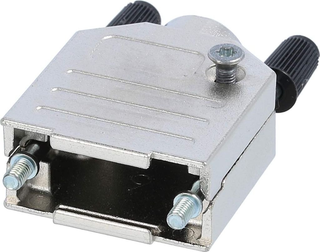 D-Sub Metallgehäuse passend für D-Sub Einsatz 9-polig, 15-polig (HD) gerade, Klemmbereich 4,0mm - 11,7mm - 1 Stück