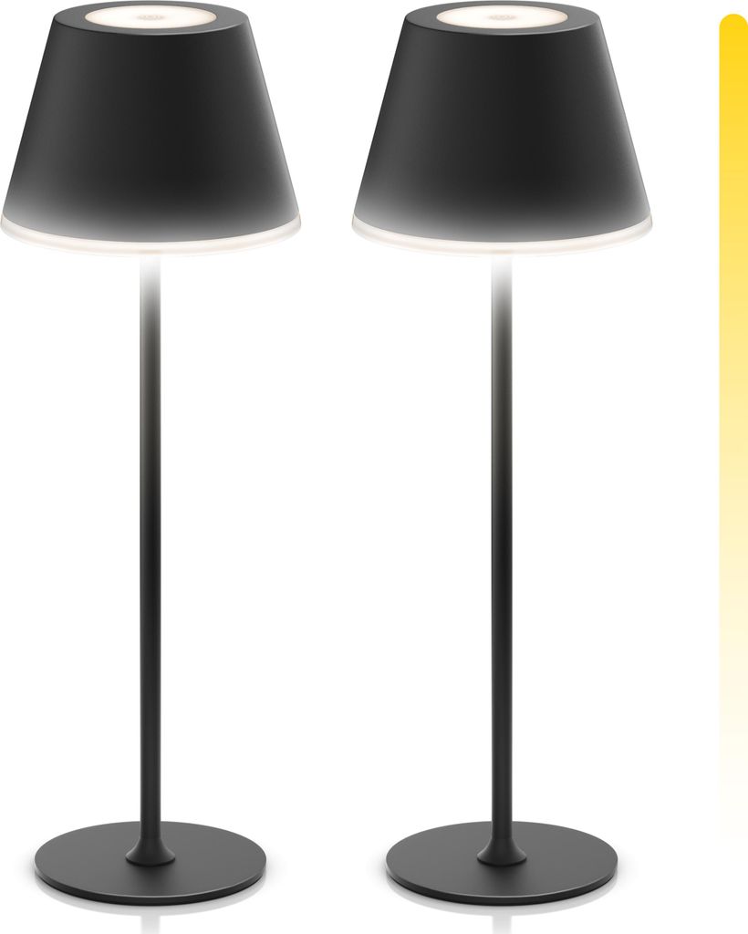 Brandson LED Tischlampe Set, Tischleuchte, Nachttischlampe, Schreibtischlampe, Leselampe, dimmbar, Touch, Akku, Tischleuchte kabellos usb aufladbar...