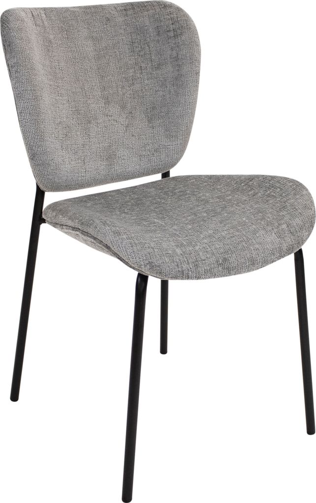 Kick Collection Esszimmerstühle Ize - Grau - 80% chenille stoff, 20% metall stof en Metall - Erhältlich in vielen Farben
