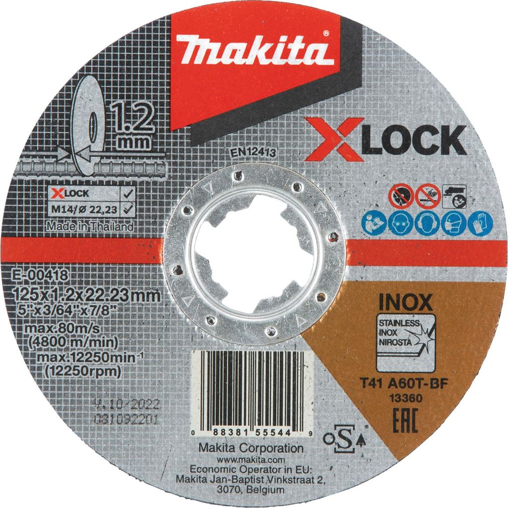 Makita E-00418, Schneidedisk, Flache Mitte, Edelstahl, Produktbild 