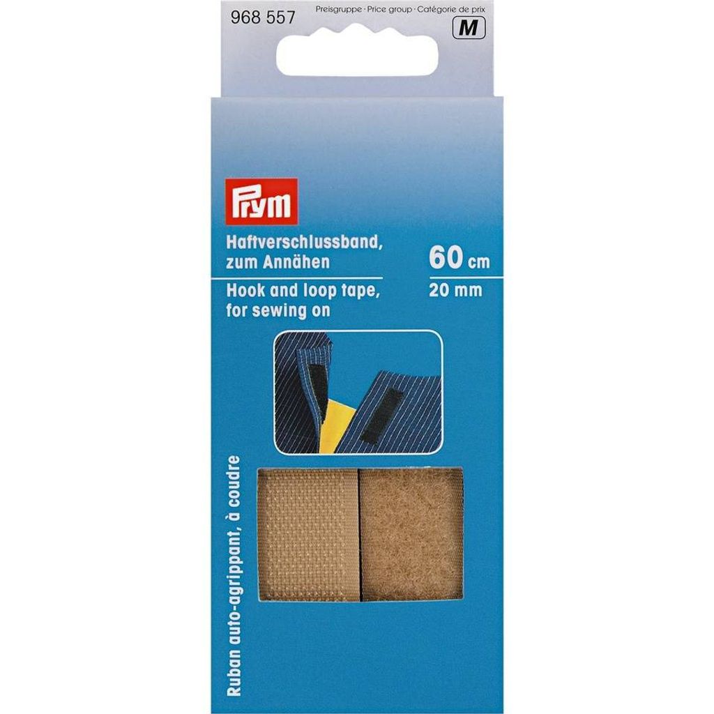 Páska na suchý zip, našívací, 20 mm x 0,6 m, béžová Obrázek produktu 