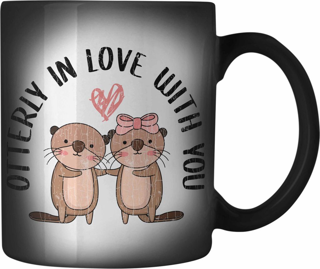Trendation - Valentinstag Farbwechsel Zauber-Tasse Geschenk für Ihn Sie Lustig Otter Geschenkidee Becher Freund Freundin Wortspiel Liebe Paare (Sc...