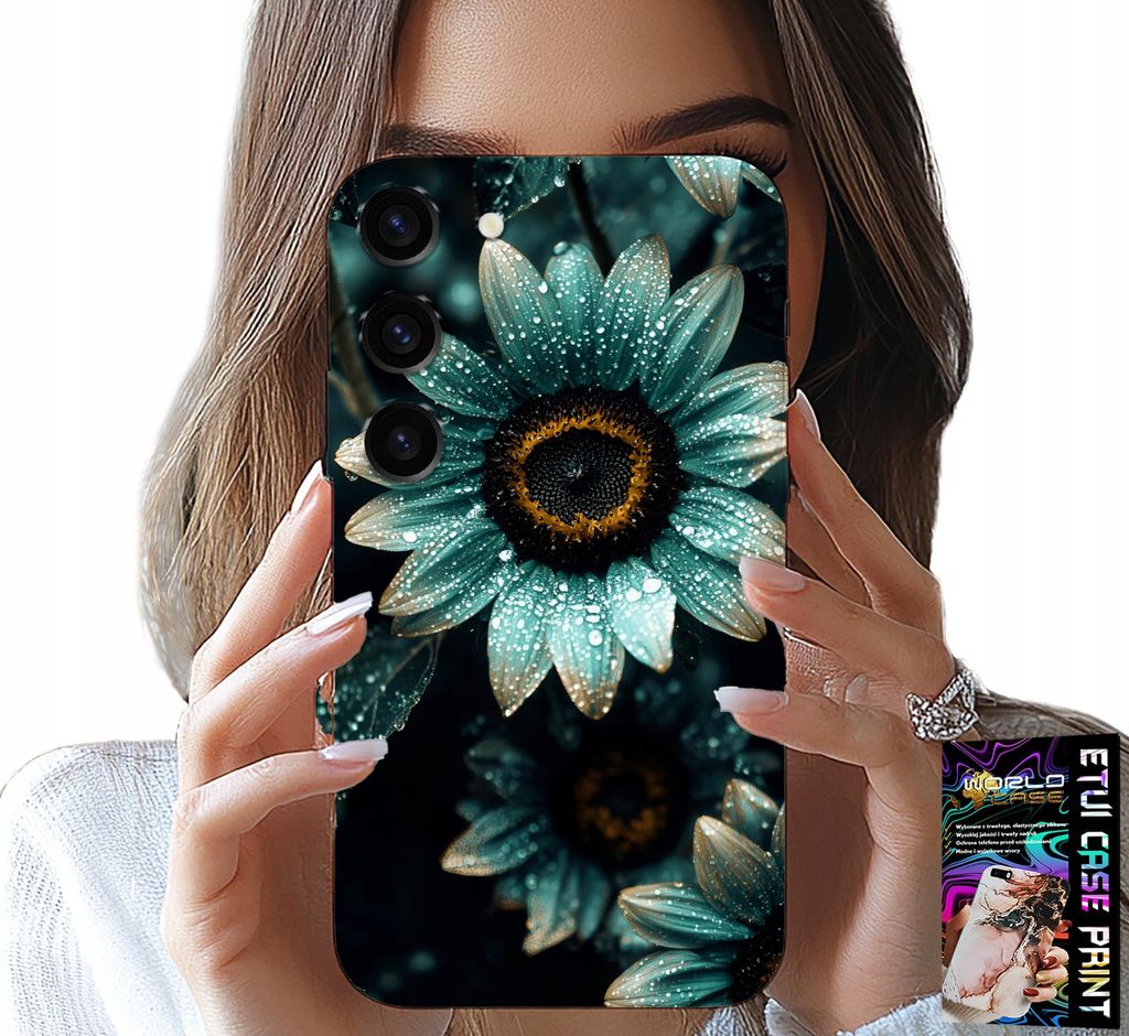 Hülle Für Samsung Galaxy S23 Plus - Blaue Gerbera Gänseblümchen Blume + Folie