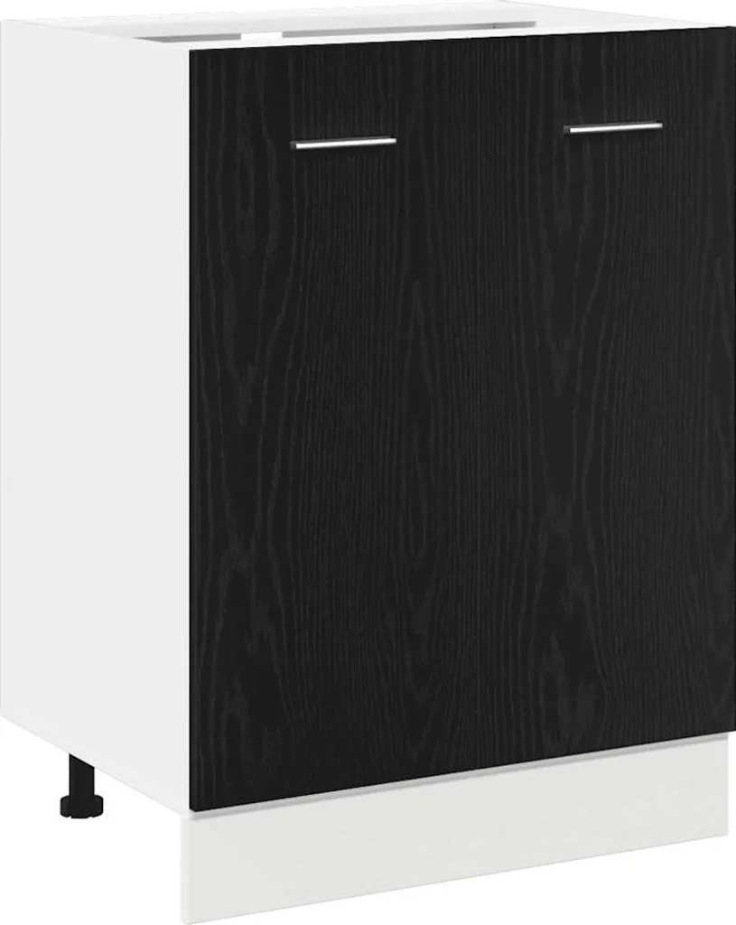 Mobile Bagno Rovere Nero 60x46x81,5 cm | Base Sottolavabo Elegante