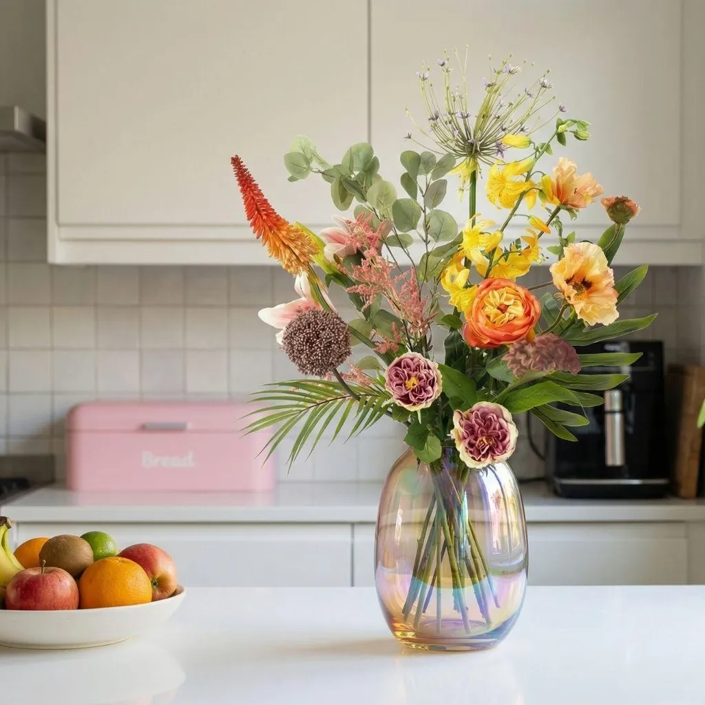 Bouquet de fleurs exotiques artificielles 105 cm 13 tiges Real Touch - 4