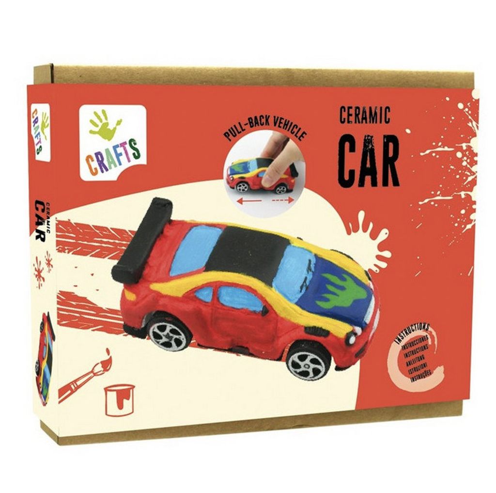 Rennauto mit Pull-Back-Funktion zum selbst bemalen Keramik für Kinder