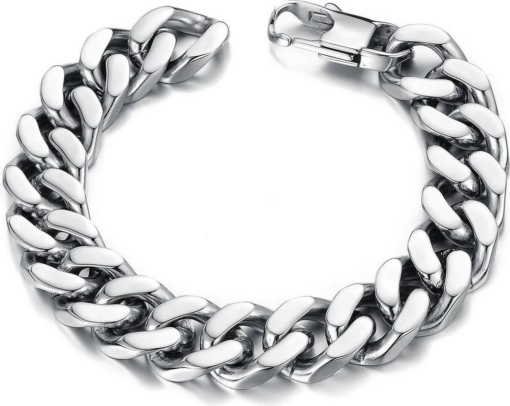 Bracelet Homme Inox Inoxydable Chaîne de Vélo - Anti-Oxydation 22cm