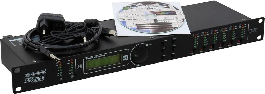 Omnitronic DXO-26E Filtre Actif Stéréo Numérique 2 Entrées 6 Sorties