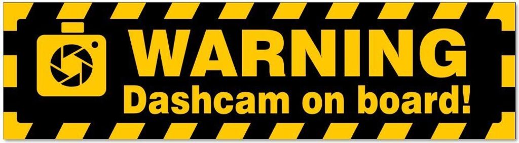 Kiwistar - Autoaufkleber - Gelb - Schwarz - 30 x 8 cm - Dashcam on Board Warning gestreift - Hinweis Aufkleber Sticker für Auto, Kfz, Fahrrad, PKW...