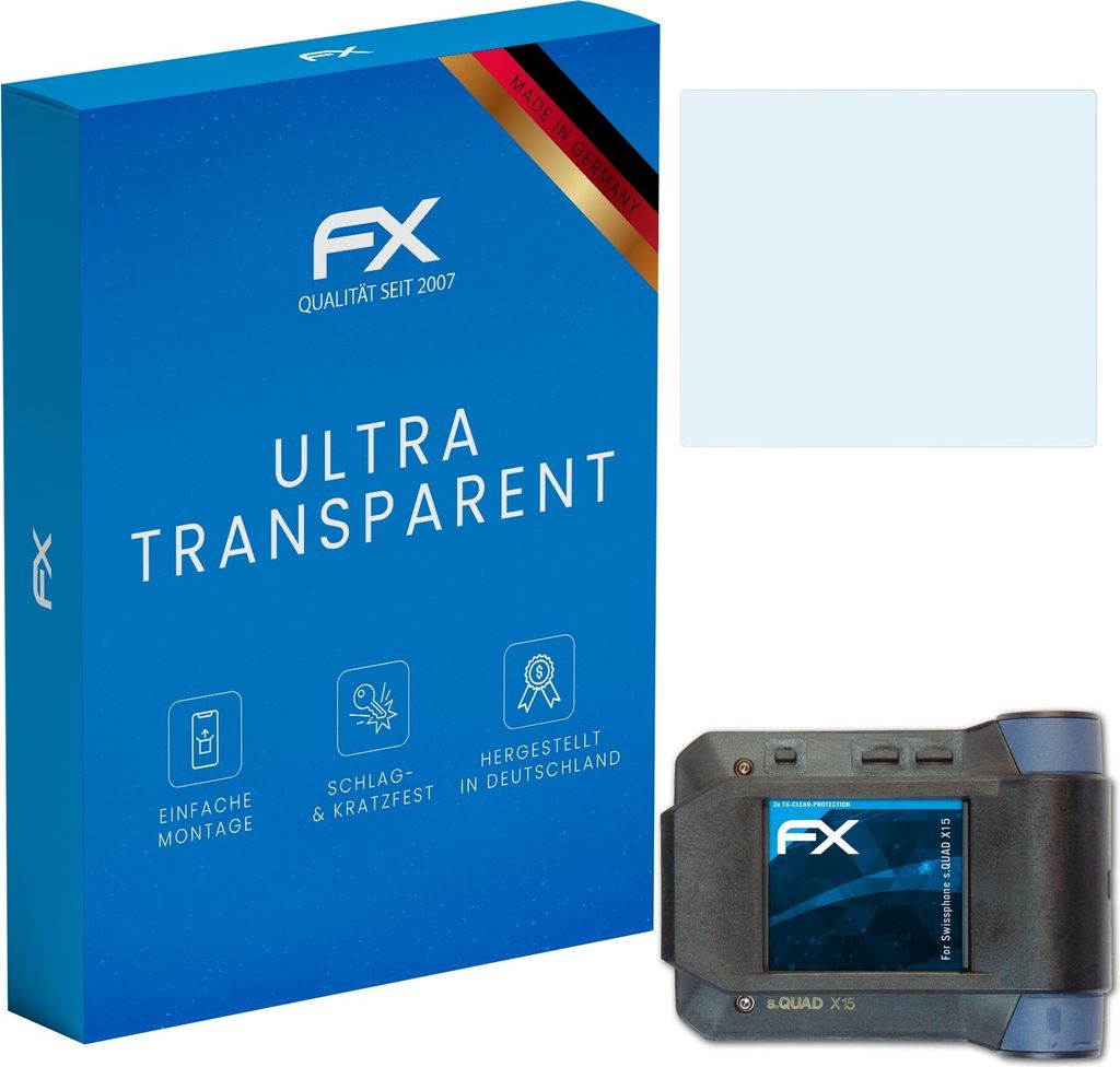 atFoliX FX-Clear 3x Schutzfolie kompatibel mit Swissphone s.QUAD X15 Displayschutzfolie