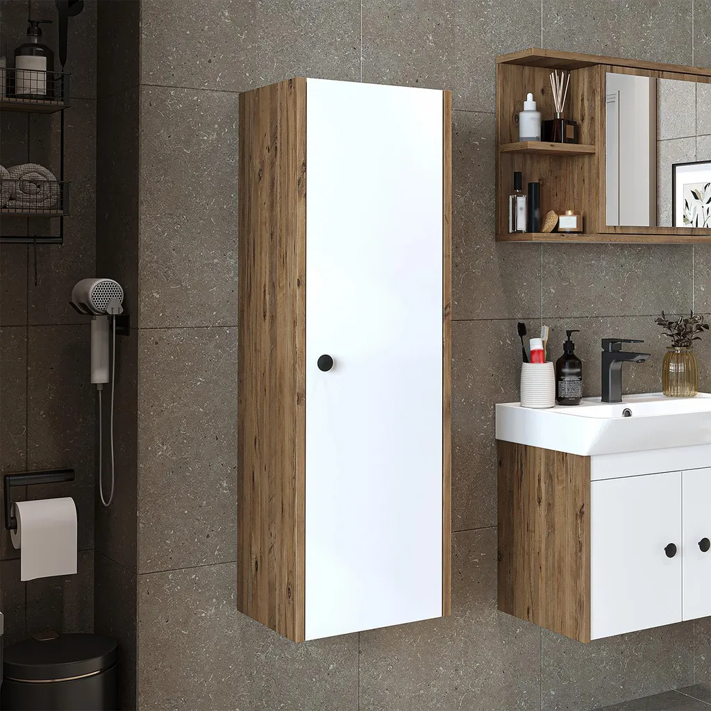 Armoire de toilette Roomart ADA 110cm - Finition Chêne blanc anti-humidité