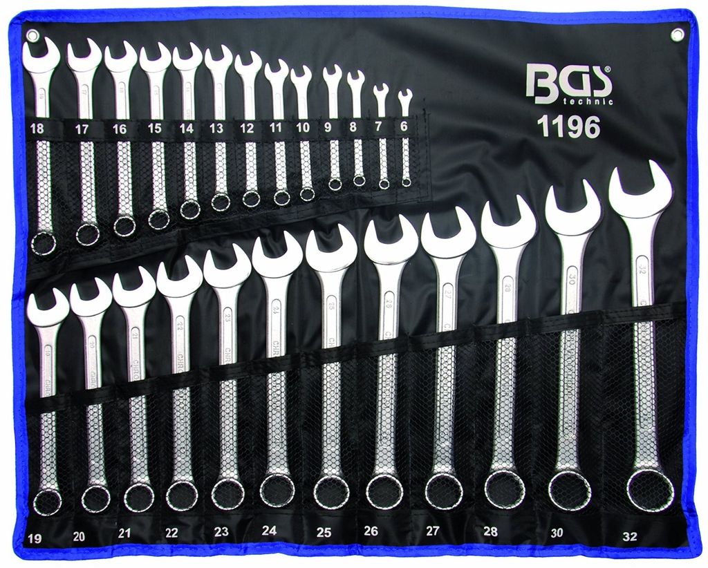 Kraftmann BGS Maulringschlüssel-Satz 6-32 mm Ringmaulschlüssel 25-tlg Rolltasche 