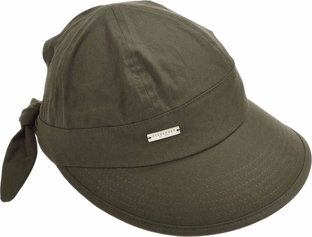 Seeberger Schildkappe aus 100% Baumwolle mit Schleife hinten, grün, Gr. Einheitsgröße