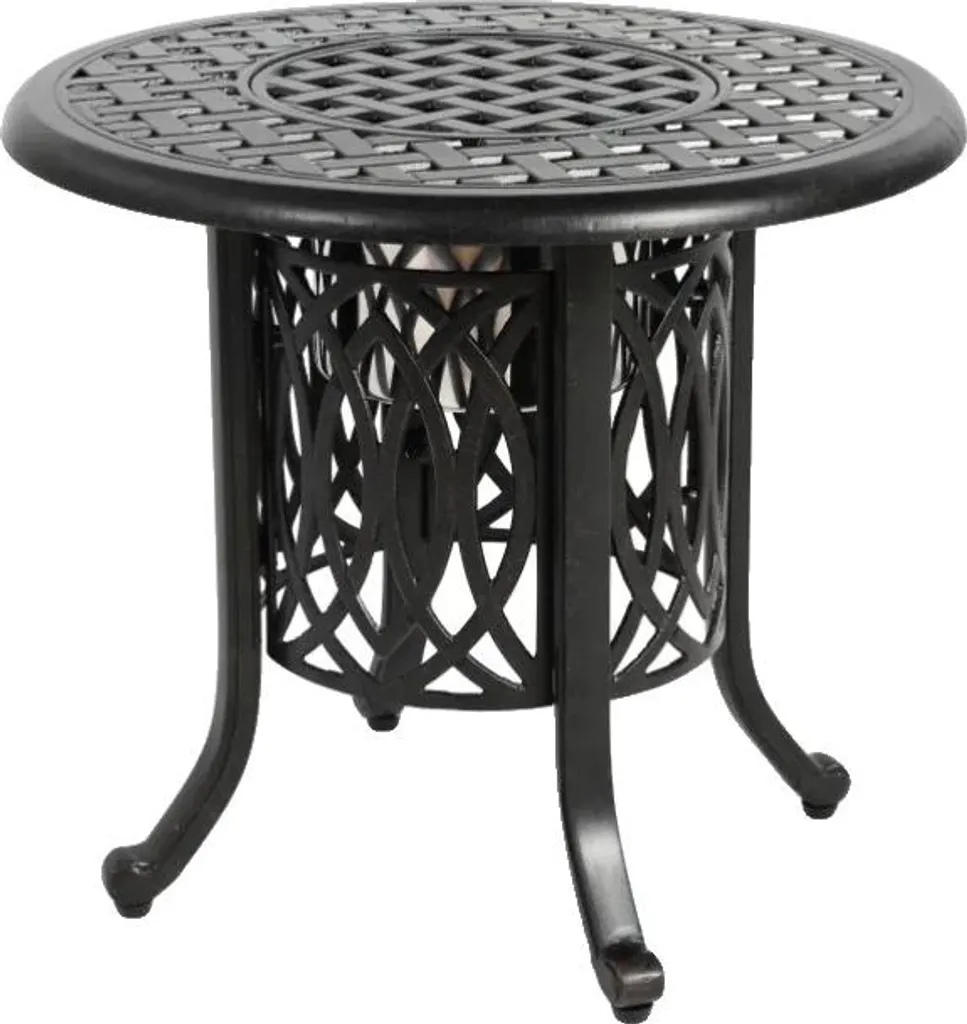 Table de jardin noire à seau à glace intégré et repose-pieds modulables
