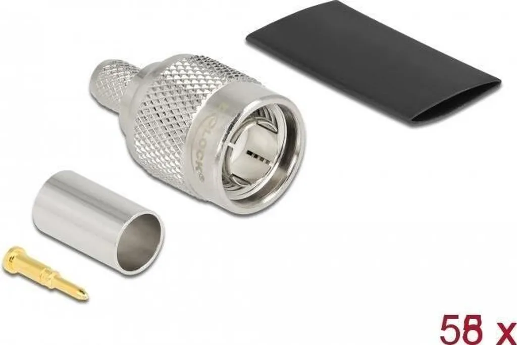 Fiche TNC à Sertir pour Câble Coaxial RG-59 DELOCK avec Gaine Isolante