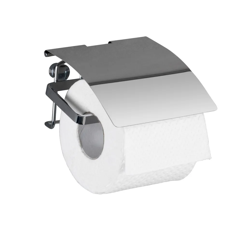 Wenko Portarotolo Da Pavimento 2 In 1 Gissi – In Acciaio Nero, Con Ripiano Antiscivolo, Per 3 Rotoli, 18x52x12 Cm - 3
