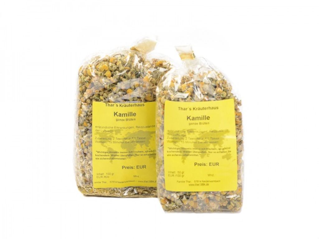 Kamillentee (1kg), Kamillenblüten, Kamillenblütentee, Ganze Blüten, Schonend Getrocknet, 100