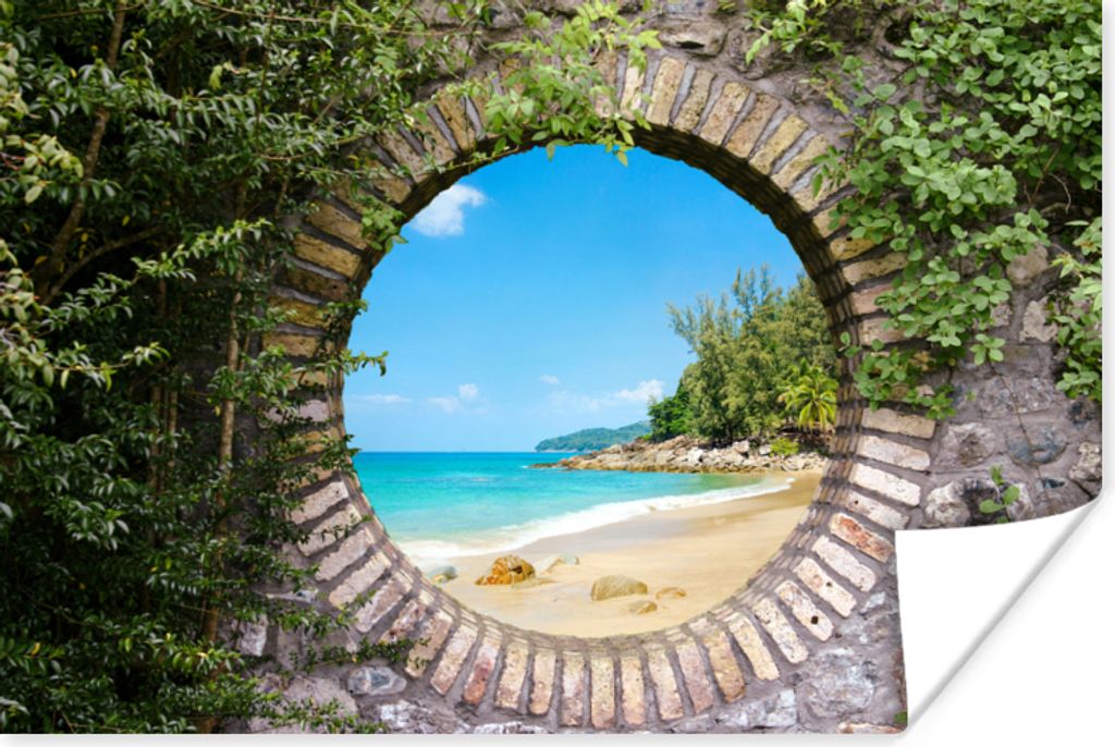 MuchoWow Poster Strand - Meer - Aussicht - Sommer 90x60 cm - Schlafzimmer