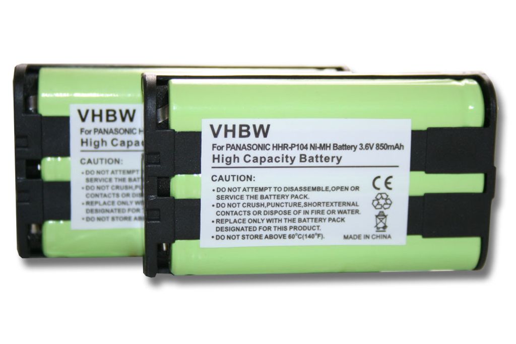 vhbw 2x Akku Ersatz für TL86411, TL96411, TYPE 29 für schnurlos Festnetz Telefon (850 mAh, 3,6 V, NiMH) Grün