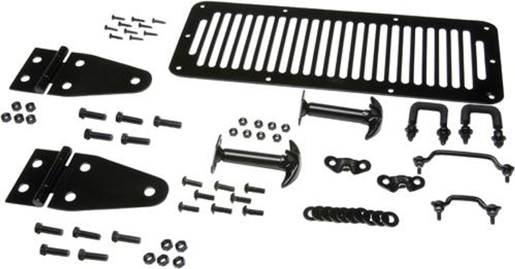 Zestaw zawiasów maski czarny Jeep CJ + Wrangler YJ 87-90 Zdjęcie produktu 