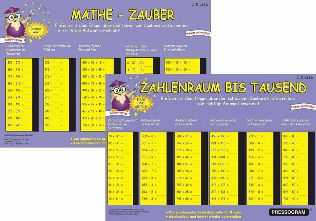 PRESSOGRAM Zaubertafel - Zahlenraum bis Tausend