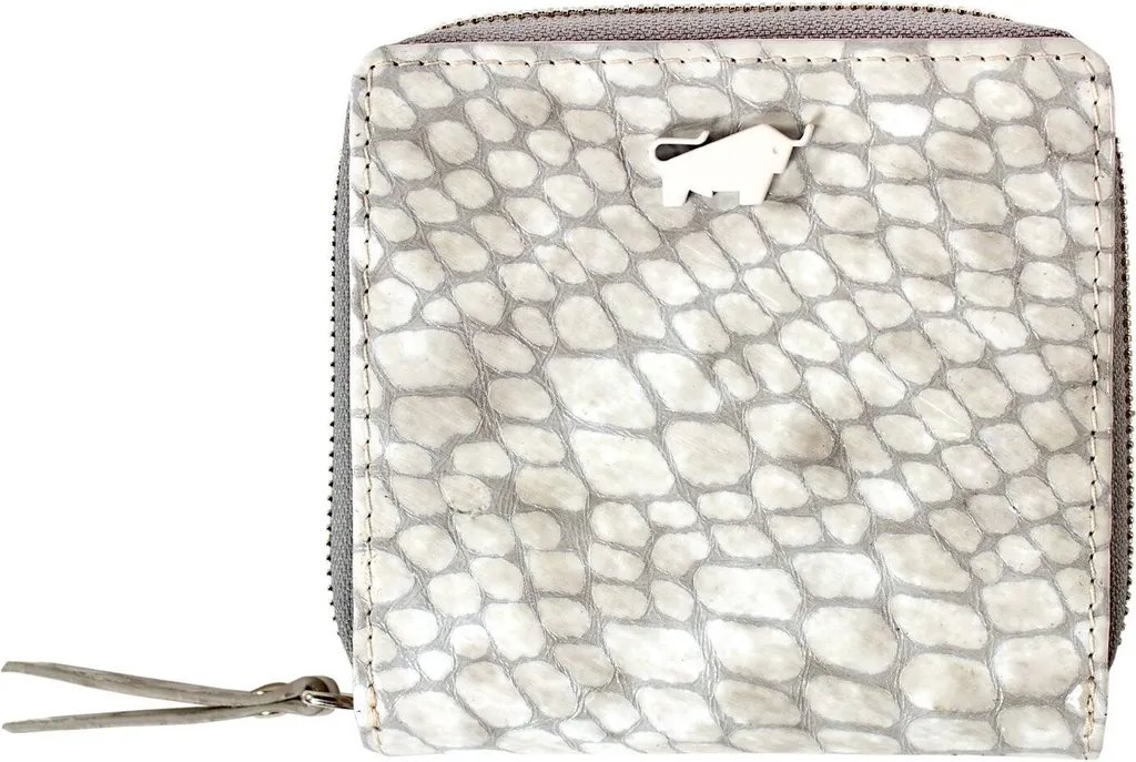 Petit Portefeuille Alma en Cuir Grainé Blanc pour Femme Braun Büffel